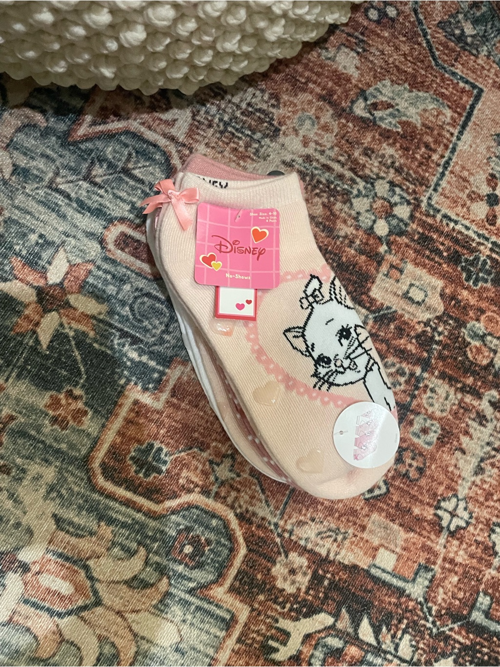 Disney Pink Marie Women's No-Show Slippers